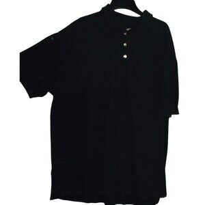 Foundry Polo Shirt Mens 4XLT (Tall) Solid Black Short Sleeve cotton polyester